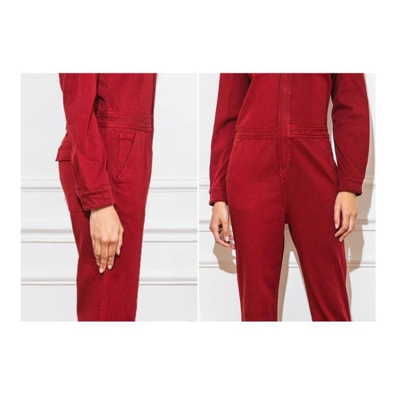 Sexy Red Denim Jumpsuit from Paris - Picture 1 of 9